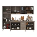 Ver imagem 4 de Armário de Cozinha Modulada Completa Paris 13 Portas 3 Gavetas MDF-MDP 260cm Nogal-Salinas Fidelita