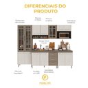 Ver imagem 3 de Armário de Cozinha Modulada Completa Paris 13 Portas 3 Gavetas MDF-MDP 260cm Nogal-Salinas Fidelita