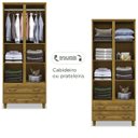 Ver imagem 2 de Guarda-roupa Multiuso 2 Portas 2 Gavetas Freijó Grécia Madeira Pinus - Cavazotto