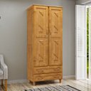 Ver imagem 1 de Guarda-roupa Multiuso 2 Portas 2 Gavetas Freijó Grécia Madeira Pinus - Cavazotto