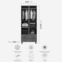 Ver imagem 3 de Guarda-roupa Multiuso 2 Portas 2 Gavetas Freijó Grécia Madeira Pinus - Cavazotto