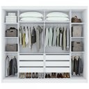 Ver imagem 3 de Guarda-Roupa Casal Toronto 2 Portas 6 Gavetas 100% Mdf Branco - Móveis Lopas