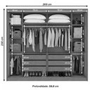 Ver imagem 4 de Guarda-Roupa Casal Toronto 2 Portas 6 Gavetas 100% Mdf Branco - Móveis Lopas