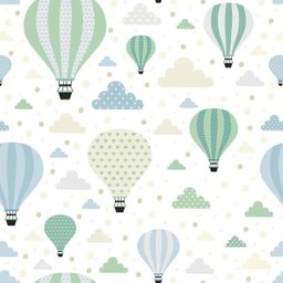 Papel De Parede Balões Fundo Cinza E Detalhes Coloridos 3M - 2