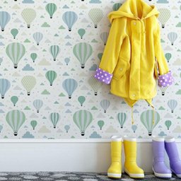 Papel De Parede Balões Fundo Cinza E Detalhes Coloridos 3M - 1