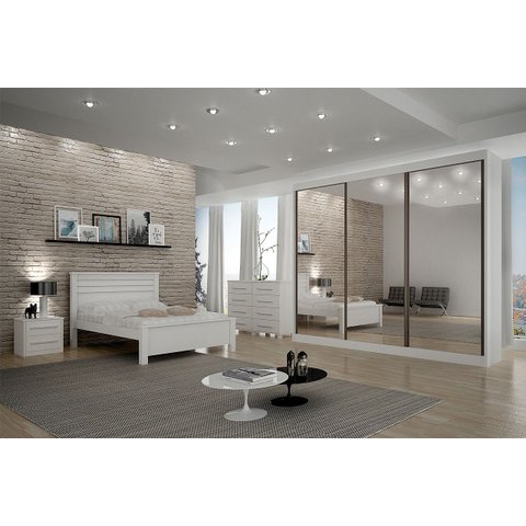 Dormitório Casal 5PÇS 3 Portas Espelhado Prime - Arbo Design