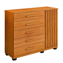 Ver imagem 2 de Cômoda Paris com Sapateira 5 Gavetas 1 Porta Ripada - Benetil - Cinamomo