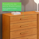 Ver imagem 5 de Cômoda Paris com Sapateira 5 Gavetas 1 Porta Ripada - Benetil - Cinamomo