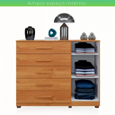 Ver imagem 3 de Cômoda Paris com Sapateira 5 Gavetas 1 Porta Ripada - Benetil - Cinamomo