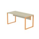 Ver imagem 6 de Escrivaninha Mesa Escritório X 150cm Industrial Castanheira e Laranja Picasso