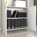 Ver imagem 5 de Conjunto Para Escritório 1 Mesa de Canto 2 Armários Altos Branco Notável Móveis