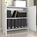 Ver imagem 6 de Conjunto Para Escritório 1 Mesa de Canto 2 Armários Altos Branco Notável Móveis