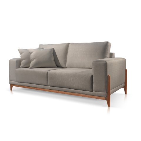 Sofá Living Fixo 3 Lugares Bellagio Linho Cinza 07T 2,1m