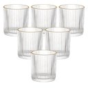 Ver imagem 1 de Jogo de Copos de Vidro Transparente Graffiato Fio de Ouro 320ml 6 Peças - Hauskraft