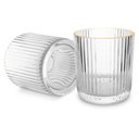 Ver imagem 4 de Jogo de Copos de Vidro Transparente Graffiato Fio de Ouro 320ml 6 Peças - Hauskraft