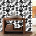 Ver imagem 1 de Papel De Parede Geométrico Quadrados Preto Branco Cinza