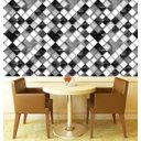 Ver imagem 2 de Papel De Parede Geométrico Quadrados Preto Branco Cinza