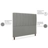 Cabeceira Estofada Cama Box Casal Carla 140cm Linho:cinza Escuro - 4