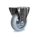 Ver imagem 1 de Rodizio Industrial Aço Inox 6 Pol. Base Fixa Roda Macia