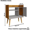 Ver imagem 3 de Aparador Bar Cafe 1 Porta Cafe 71 Cm Cinamomo Off White Bechara