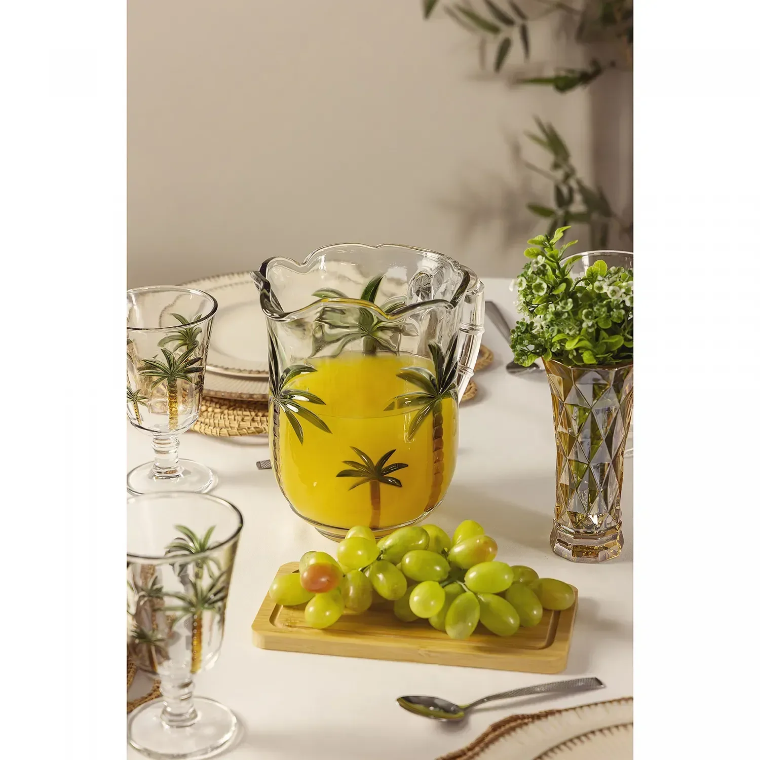 Jarra Palm Hand Painting 1,5l Cristal Ecologico - 3