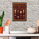 Ver imagem 2 de Quadro A Cerveja e Seus Copos 24x18cm - com vidro:Madeira preta