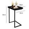 Mesa de Apoio Tampo Espelhado Sala/Quarto com Pés de Ferro - Preto - 2