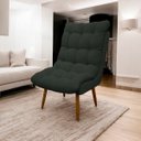 Ver imagem 2 de Poltrona Decorativa para Sala Consultório Clínica Recepção Salão Manicure Sufler Decorativa Linho