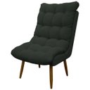 Ver imagem 1 de Poltrona Decorativa para Sala Consultório Clínica Recepção Salão Manicure Sufler Decorativa Linho