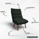Ver imagem 3 de Poltrona Decorativa para Sala Consultório Clínica Recepção Salão Manicure Sufler Decorativa Linho