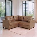 Ver imagem 1 de Sofá com Chaise Essenza Plus 4 Lugares Reclinável 354cm Café Veludo Bom Pastor Móveis