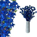 Ver imagem 1 de Kit 12 Flores Sakura Azul Artificial Realista para Eventos e Festas