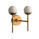 Ver imagem 2 de Arandela Luminária de Parede Moderna de 2 Globo de Vidro 12cm Decoração Casa Sala Quarto Banheiro