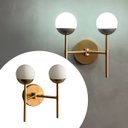 Ver imagem 3 de Arandela Luminária de Parede Moderna de 2 Globo de Vidro 12cm Decoração Casa Sala Quarto Banheiro