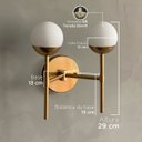 Ver imagem 4 de Arandela Luminária de Parede Moderna de 2 Globo de Vidro 12cm Decoração Casa Sala Quarto Banheiro