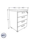Ver imagem 2 de Gaveteiro Escritório 4 Gavetas e Chave C/ Rodízios Branco F5 Cor:branco