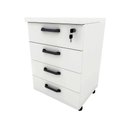 Ver imagem 3 de Gaveteiro Escritório 4 Gavetas e Chave C/ Rodízios Branco F5 Cor:branco