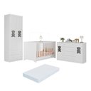 Ver imagem 2 de Quarto de Bebê Completo com Berço Americano 3 em 1 e Colchão Incluso Flor Multimóveis MP4933