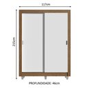 Ver imagem 4 de Guarda-roupa Solteiro Madesa Dallas Plus 2 Portas de Correr 4 Gavetas com Pés - Rustic/branco