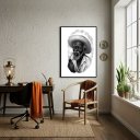 Ver imagem 1 de Quadro Decorativo Arte Preto Velho P&b- 70x50cm:moldura Preta