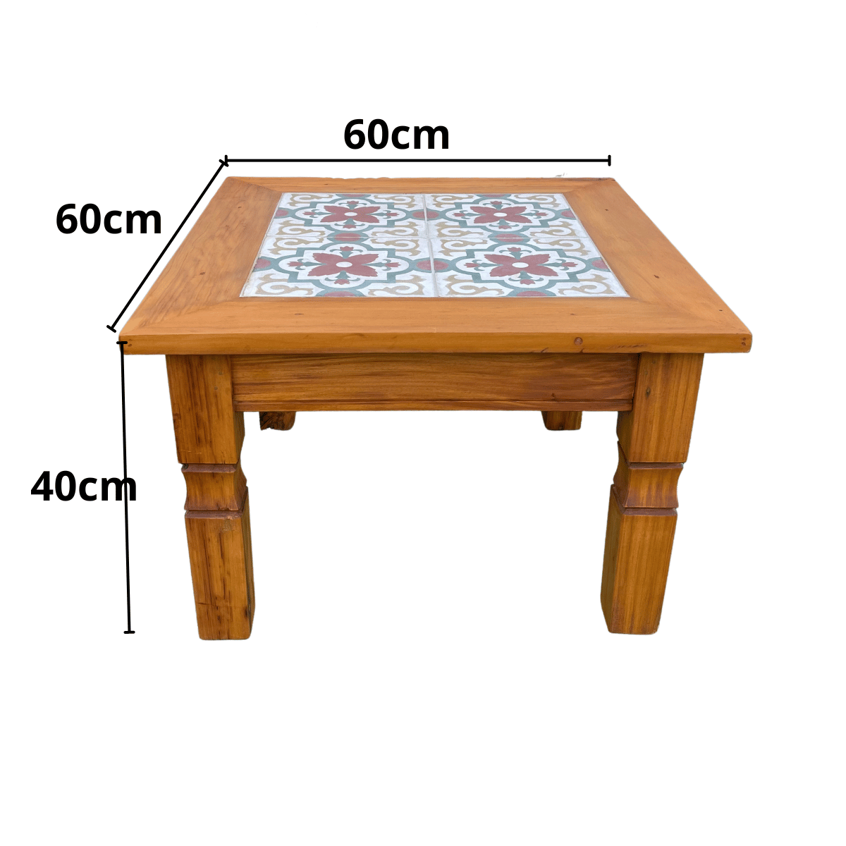 Ver imagem 5 de Mesa de Centro Madeira com Ladrilho Hidráulico 60 X 60 Sudeste Rústico