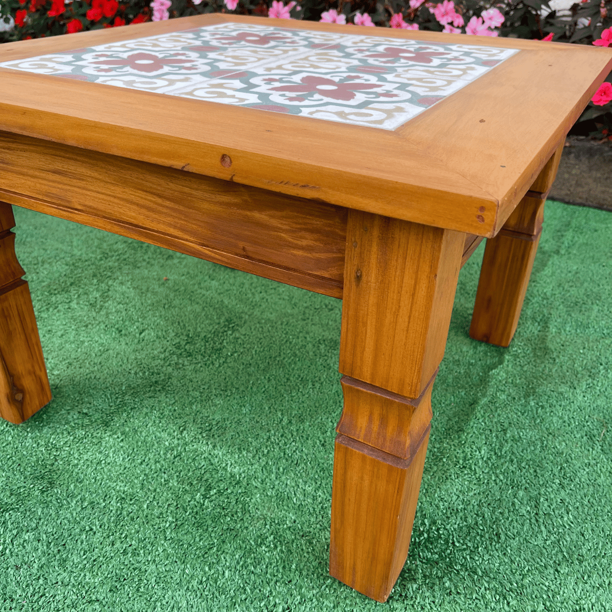 Ver imagem 3 de Mesa de Centro Madeira com Ladrilho Hidráulico 60 X 60 Sudeste Rústico