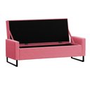Ver imagem 2 de Recamier Bau Paris Base de Metal 1,20m Suede Pink - Inova Decorações