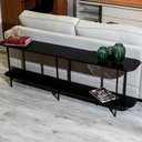 Ver imagem 2 de Mesa Lateral Sofa Table Iron Provincia Preto Fosco 180cm