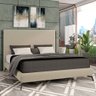 Cama Casal Queen Pés de Ferro Estilo Industrial 176cm Otto P05 Veludo Bege - Lyam Decor - 2