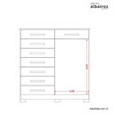 Ver imagem 3 de Cômoda Verona 8 gavetas Móveis Albatroz - Carvalho Grife/Off White