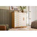 Ver imagem 5 de Cômoda Verona 8 gavetas Móveis Albatroz - Carvalho Grife/Off White