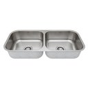 Ver imagem 3 de Cuba Dupla para Cozinha Cd-40 0.7 Escovada Lisa 4.5 82x34x17 - 1017716 - Mekal