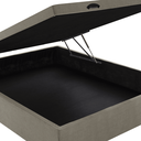 Ver imagem 2 de Base Box Baú Casal Barcelona Suede Bege 138x188