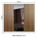Ver imagem 4 de Guarda Roupa Casal 100% Mdf Madesa Zurique 3 Portas de Correr com Espelho - Branco/rustic